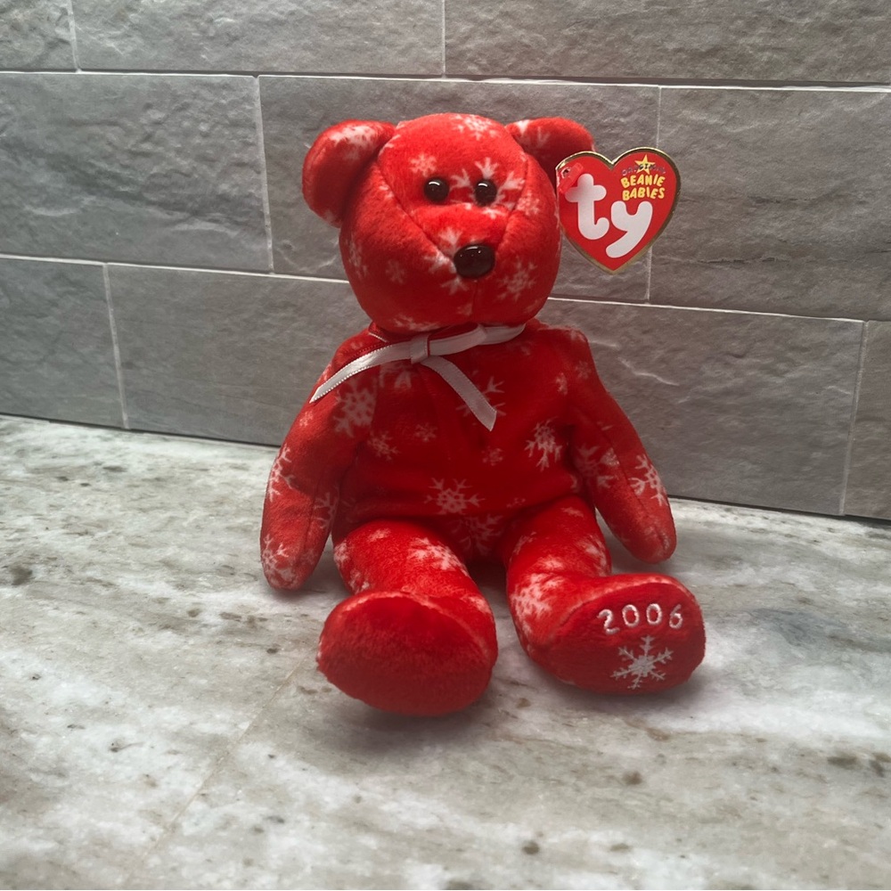 Red Snowflake Beanie Baby